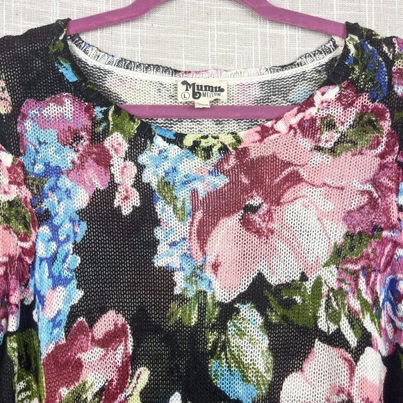 Show Me Your Mumu Festibell Floral Bell Sleeve Pullover Tunic Sweater Large - Picture 3 of 6